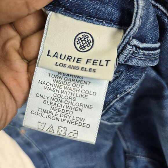 Laurie Felt Women's Blue Daisy Denim Crop Jeans Size 00P - Picture 5 of 13